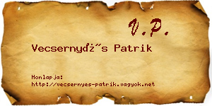Vecsernyés Patrik névjegykártya