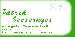 patrik vecsernyes business card