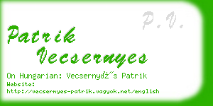 patrik vecsernyes business card
